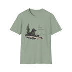 Coffee, Dogs, Outside T‑Shirt — Outdoor Labrador Camping Tee