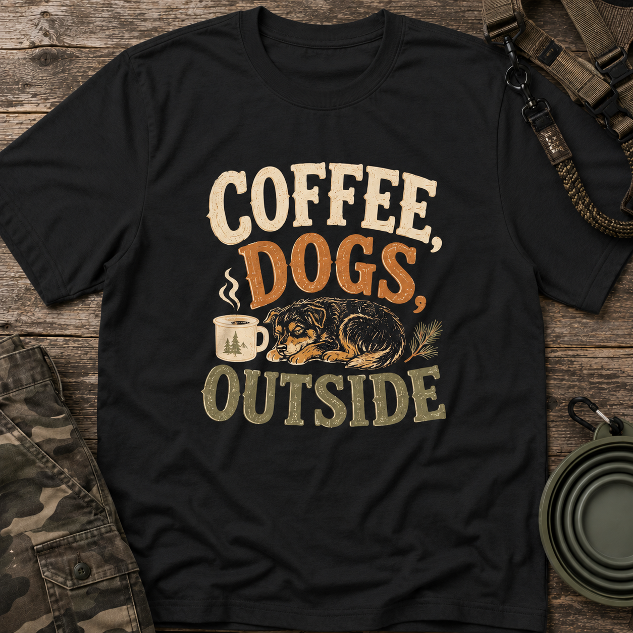 Coffee, Dogs & Cozy Vibes T-Shirt
