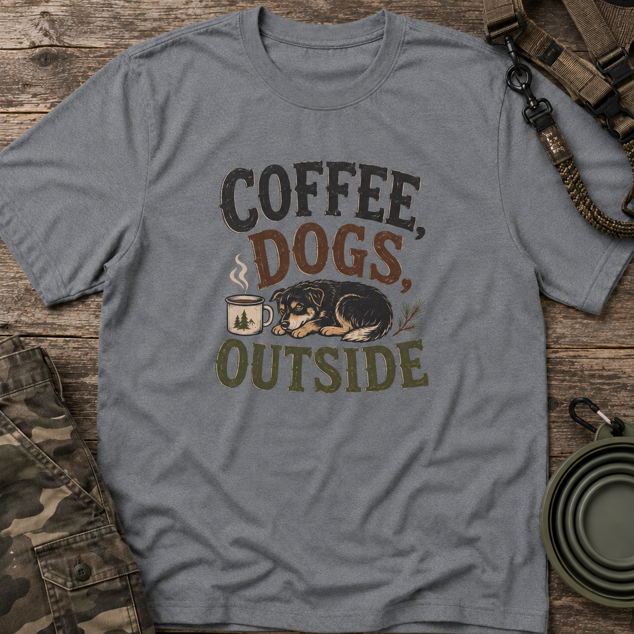Coffee, Dogs & Cozy Vibes T-Shirt