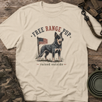 Free Range Pup T-Shirt — Patriotic Australian Cattle Dog Tee ('Raised Outside')