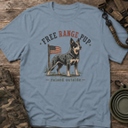 Free Range Pup T-Shirt — Patriotic Australian Cattle Dog Tee ('Raised Outside')
