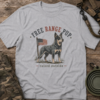 Free Range Pup T-Shirt — Patriotic Australian Cattle Dog Tee ('Raised Outside')