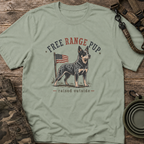 Free Range Pup T-Shirt — Patriotic Australian Cattle Dog Tee ('Raised Outside')