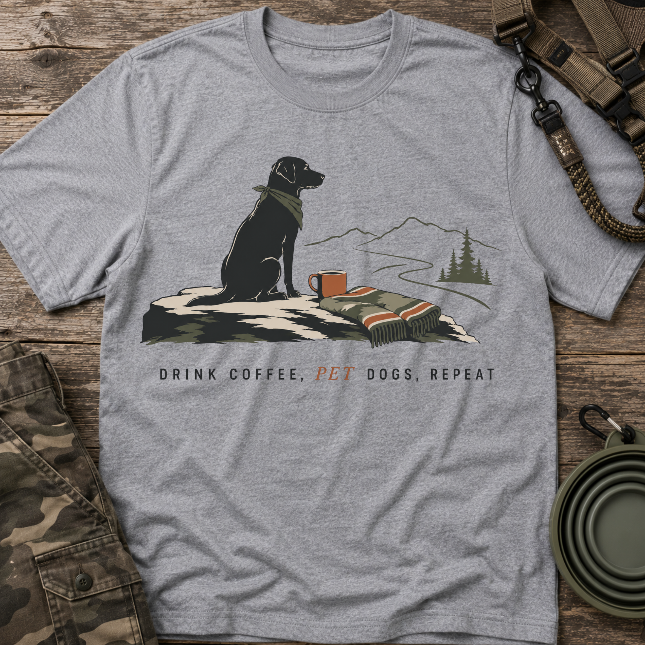 Drink Coffee Pet Dogs Repeat Tee