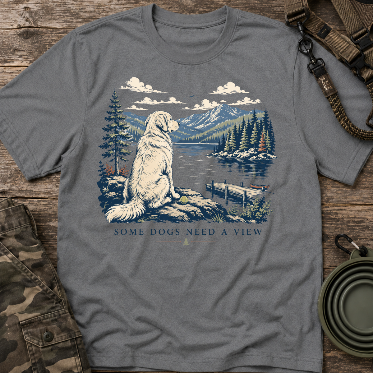 Golden Retriever Mountain Lake