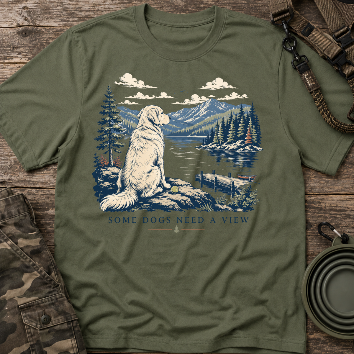 Golden Retriever Mountain Lake